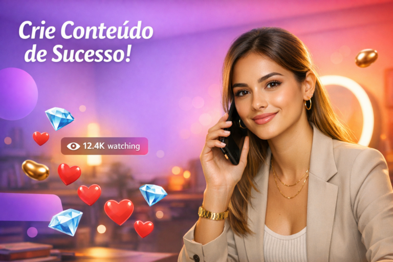 Criadora brasileira em home studio com elementos de live e dicas de Como conseguir mais chamadas de vídeo no Chamet para chamet hostess.